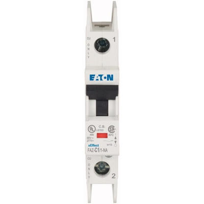 Eaton xEffect MCB, 1P, 1A Curve C, 240 → 415V AC, 48V DC, 10 kA Breaking Capacity
