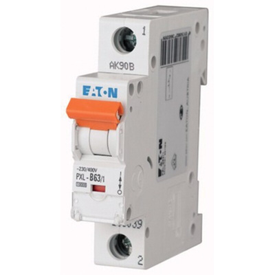 Eaton xPole PXL, S200 MCB, 1P, 63A Curve B, 400V AC, 48V DC, 10 kA Breaking Capacity