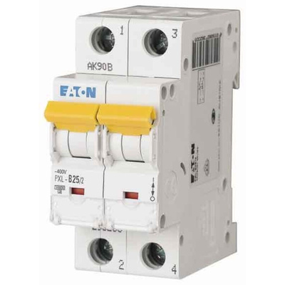 Eaton xPole PXL, S200 MCB, 2P, 25A Curve C, 400V AC, 48V DC, 10 kA Breaking Capacity