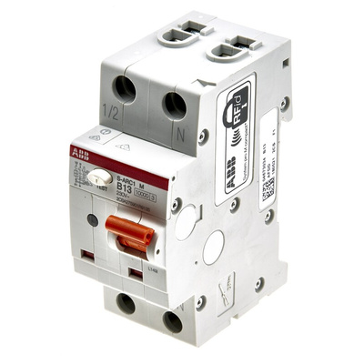 ABB S-ARC1 M MCB, 1P+N, 13A Curve B, 240V AC, 10 kA Breaking Capacity