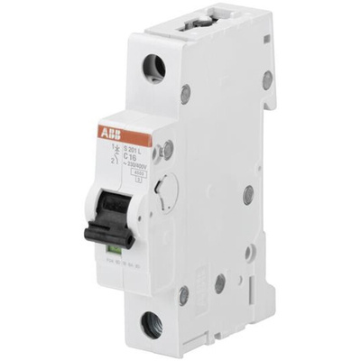 ABB System Pro M Compact S200L MCB, 1P, 20A Curve C, 400V AC, 6 kA Breaking Capacity