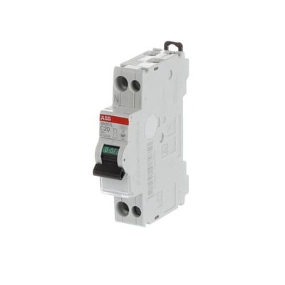 ABB SN201 MCB, 1P+N, 20A Curve C, 230V AC, 4.5 kA Breaking Capacity
