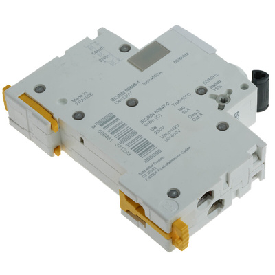 Schneider Electric Acti 9 Acti9 iDT40T MCB, 1P+N, 2A Curve C, 230V AC, 6 kA Breaking Capacity