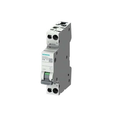Siemens SENTRON 5SL6 MCB, 1P+N, 6A Curve C, 6 kA Breaking Capacity