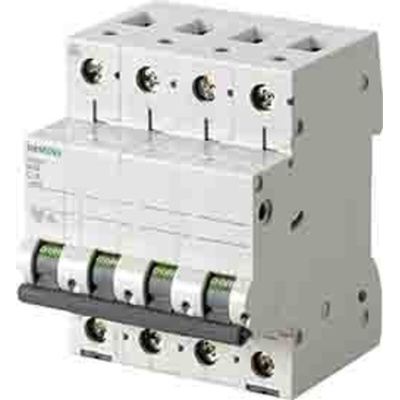 Siemens SENTRON 5SL6 MCB, 3P+N, 6A Curve C, 400V AC, 72V DC