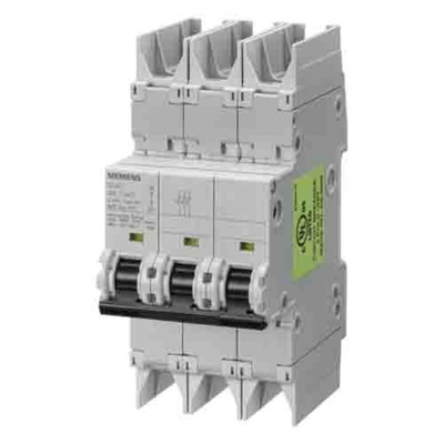 Siemens SENTRON 5SJ4 MCB, 3P, 6A Curve C, 400V AC, 60V DC, 10 kA Breaking Capacity