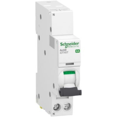 Schneider Electric Acti 9 Acti9 iDT40T XA MCB, 1P, 25A Curve C, 400V AC