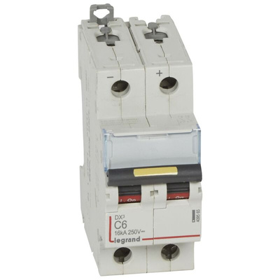 Legrand MCB, 2P, 6A Curve C, 230V DC
