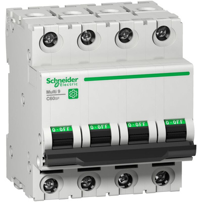 Schneider Electric Multi 9 MCB Mini Circuit Breaker, 4P, 10A Curve D, 277V AC