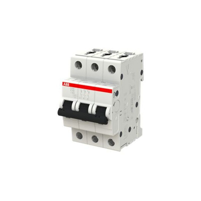 ABB System Pro M Compact S200 MCB, 3P, 63A Curve C, 400V AC, 12V DC, 6 kA Breaking Capacity