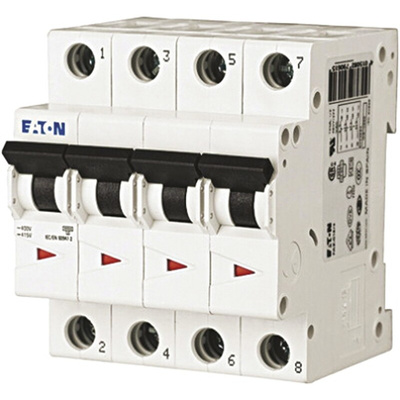 Eaton xEffect MCB, 4P, 16A Curve D, 230 → 400V AC, 6 kA Breaking Capacity