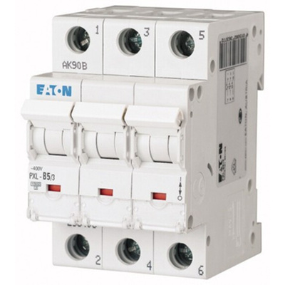 Eaton xPole PXL, S200 MCB, 3P, 5A Curve C, 400V AC, 48V DC, 10 kA Breaking Capacity