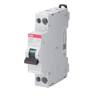 ABB SN201 MCB, 1P+N, 32A Curve C, 230V AC, 4.5 kA Breaking Capacity