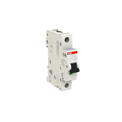 ABB System Pro M Compact S200 MCB, 1P, 25A Curve C, 230V AC, 72V DC, 20 kA Breaking Capacity