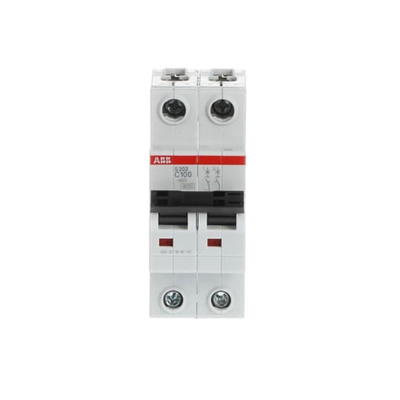 ABB System Pro M Compact S200 MCB, 2P, 100A Curve C, 440V AC, 110V DC, 6 kA Breaking Capacity