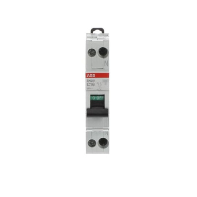 ABB SN201 MCB, 2P, 16A Curve C, 230V AC, 10 kA Breaking Capacity