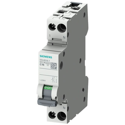 Siemens SENTRON 5SL MCB, 1P+N, 13A Curve B