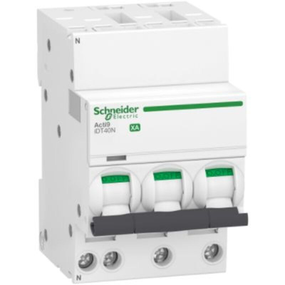 Schneider Electric Acti 9 Acti9 iDT40N XA MCB, 3P, 16A Curve C, 400V AC