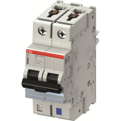 ABB SMISSLINE TP MCB, 2P, 50A Curve C, 415V AC