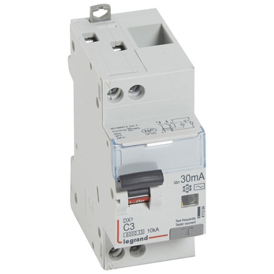 Legrand DX3 Circuit Breaker, 1P+N, 3A, Type AC, 230V AC, 10 kA Breaking Capacity