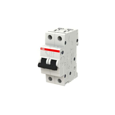 ABB System Pro M Compact S200 MCB, 2P, 6A Curve B, 400V AC, 6 kA Breaking Capacity