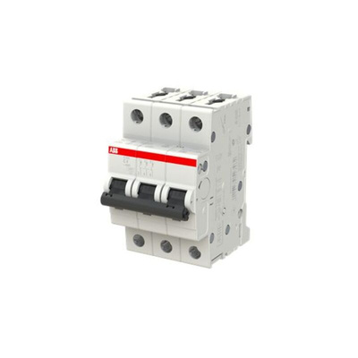 ABB System Pro M Compact S200 MCB, 3P, 4A Curve C, 400V AC, 110V DC, 6 kA Breaking Capacity