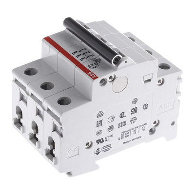 ABB System Pro M Compact S200 MCB, 3P, 16A Curve C, 400V AC, 6 kA Breaking Capacity