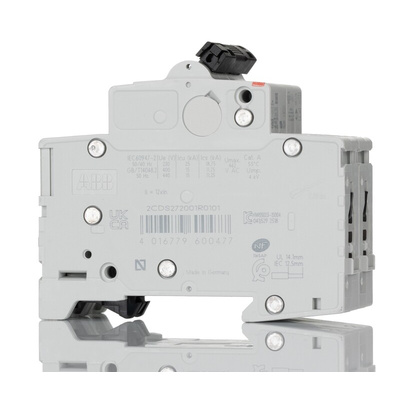 ABB System Pro M Compact S200M MCB, 2P, 10A Curve D, 400V AC, 125V DC, 10 kA Breaking Capacity