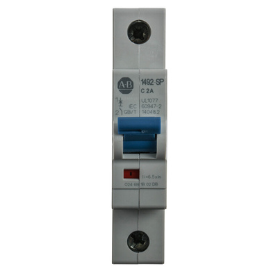 Allen Bradley 1492 1492-SPM MCB, 1P, 2A Curve C, 277V AC, 48V DC, 10 kA Breaking Capacity