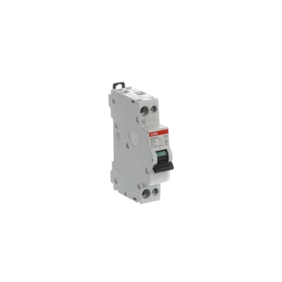 ABB SN201 MCB, 1P+N, 4A Curve C, 230V AC, 4.5 kA Breaking Capacity