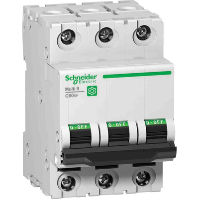 Schneider Electric Multi 9 C60SP MCB, 3P, 2A Curve C, 440V AC, 15 kA Breaking Capacity