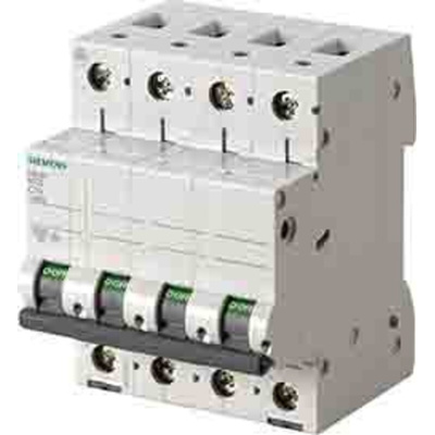 Siemens SENTRON 5SL6 MCB, 3P+N, 2A Curve C, 400V AC, 72V DC