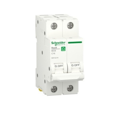 Schneider Electric Resi9 R9F MCB, 2P, 16A Curve C