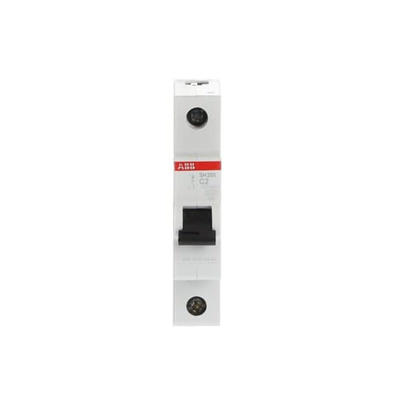 ABB Compact Home SH200 MCB, 1P, 2A Curve C, 253V AC, 6 kA Breaking Capacity