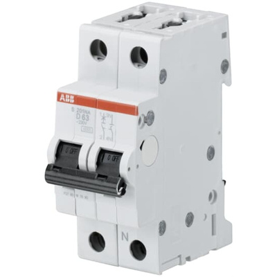 ABB System Pro M Compact S200 MCB, 1P+N, 4A Curve D