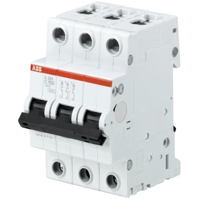 ABB System Pro M Compact S200 MCB, 3P, 100A Curve B