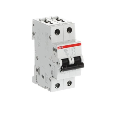ABB System Pro M Compact S200 MCB, 2P, 20A Curve B, 400V AC, 110V DC, 6 kA Breaking Capacity