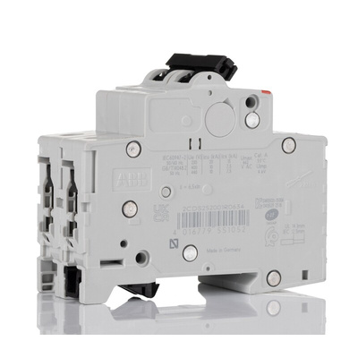 ABB System Pro M Compact S200 MCB, 2P, 63A Curve C, 440V AC, 125V DC, 6 kA Breaking Capacity