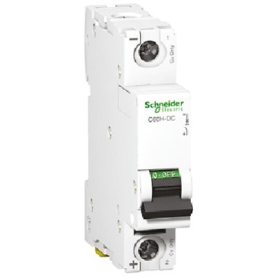 Schneider Electric Acti 9 C60H-DC MCB, 1P, 5A Curve C, 250V DC, 20 kA Breaking Capacity