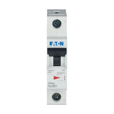 Eaton xEffect MCB, 1P, 1A Curve D, 240V AC, 48V DC, 10 kA Breaking Capacity