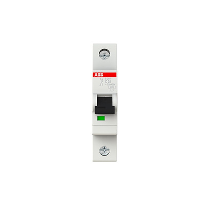 ABB System Pro M Compact S200 MCB, 1P, 25A Curve C, 230V AC, 72V DC, 20 kA Breaking Capacity