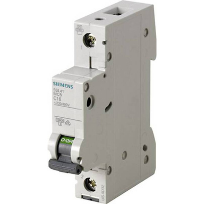 Siemens SENTRON 5SL4 MCB, 1P, 8A Curve C, 400V AC, 10 kA Breaking Capacity