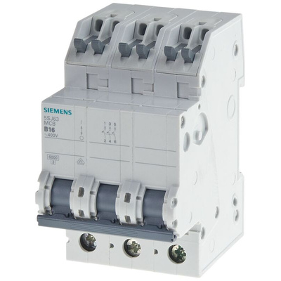 Siemens SENTRON 5SJ6 MCB, 3P, 20A Curve C, 400V AC, 6 kA Breaking Capacity