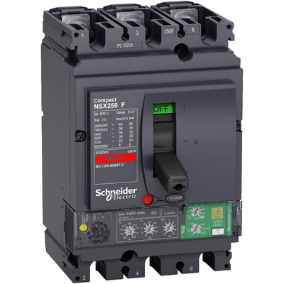 Schneider Electric, ComPact MCCB Molded Case Circuit Breaker 3P 250A, Fixed Mount