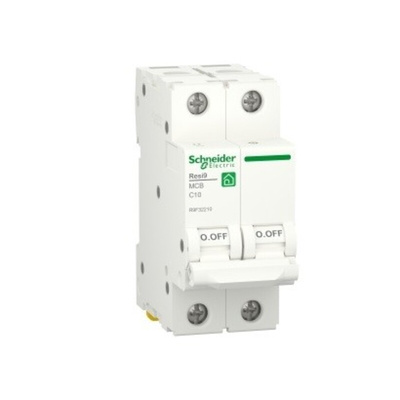 Schneider Electric Resi9 R9F MCB, 2P, 10A Curve C