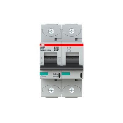 ABB High Performance S800S MCB, 2P, 100A Curve D