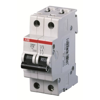 ABB System Pro M Compact S200P MCB, 2P, 6A Curve C
