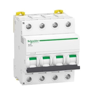 Schneider Electric Acti 9 Acti9 iDT40H MCB, 3P+N, 40A Curve C, 400V AC