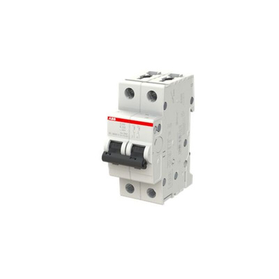 ABB System Pro M Compact S200 MCB, 2P, 8A Curve K, 400V AC, 110V DC, 6 kA Breaking Capacity
