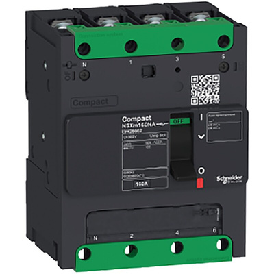 Schneider Electric, Compact MCCB 4P 160A, Clip-On